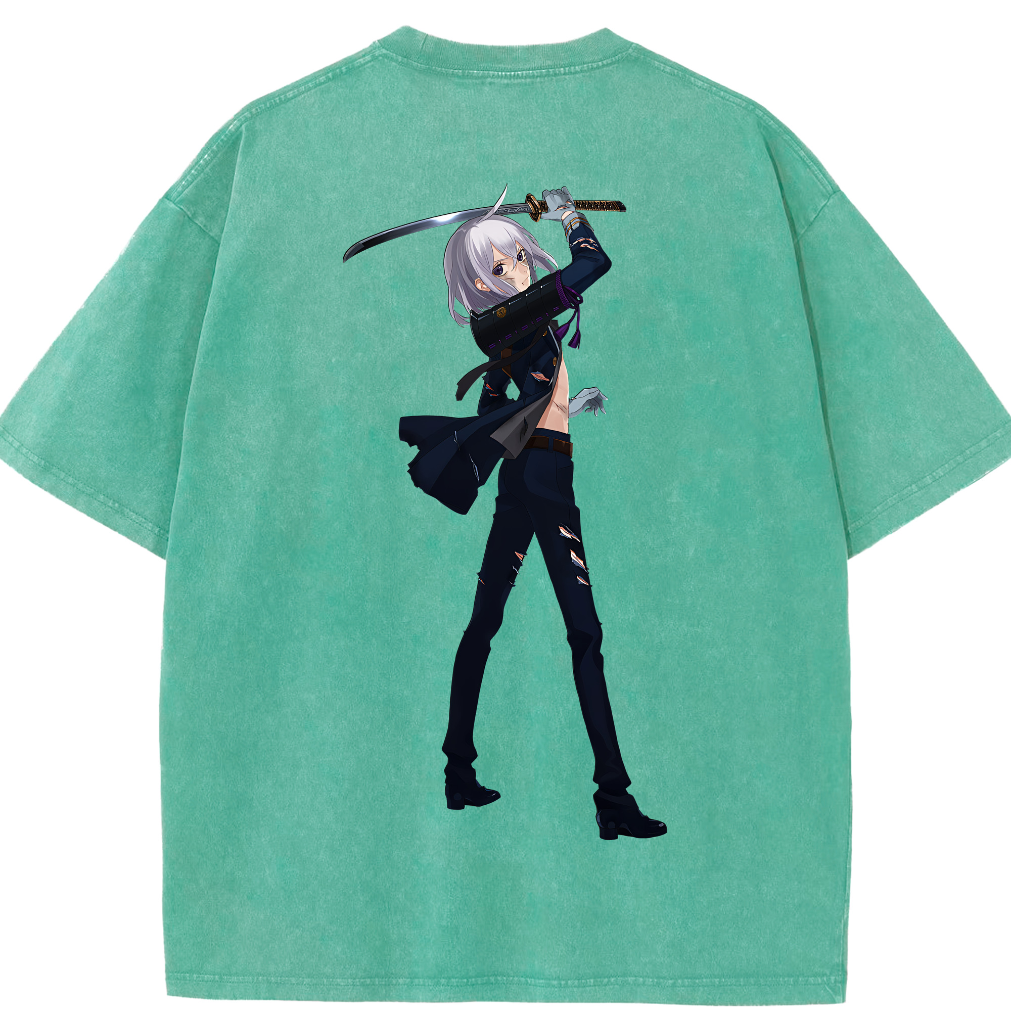 （画像用） 刀剣乱舞 Touken Ranbu 綿100% ヴィンテージ風 半袖Tシャツ（背面プリント）